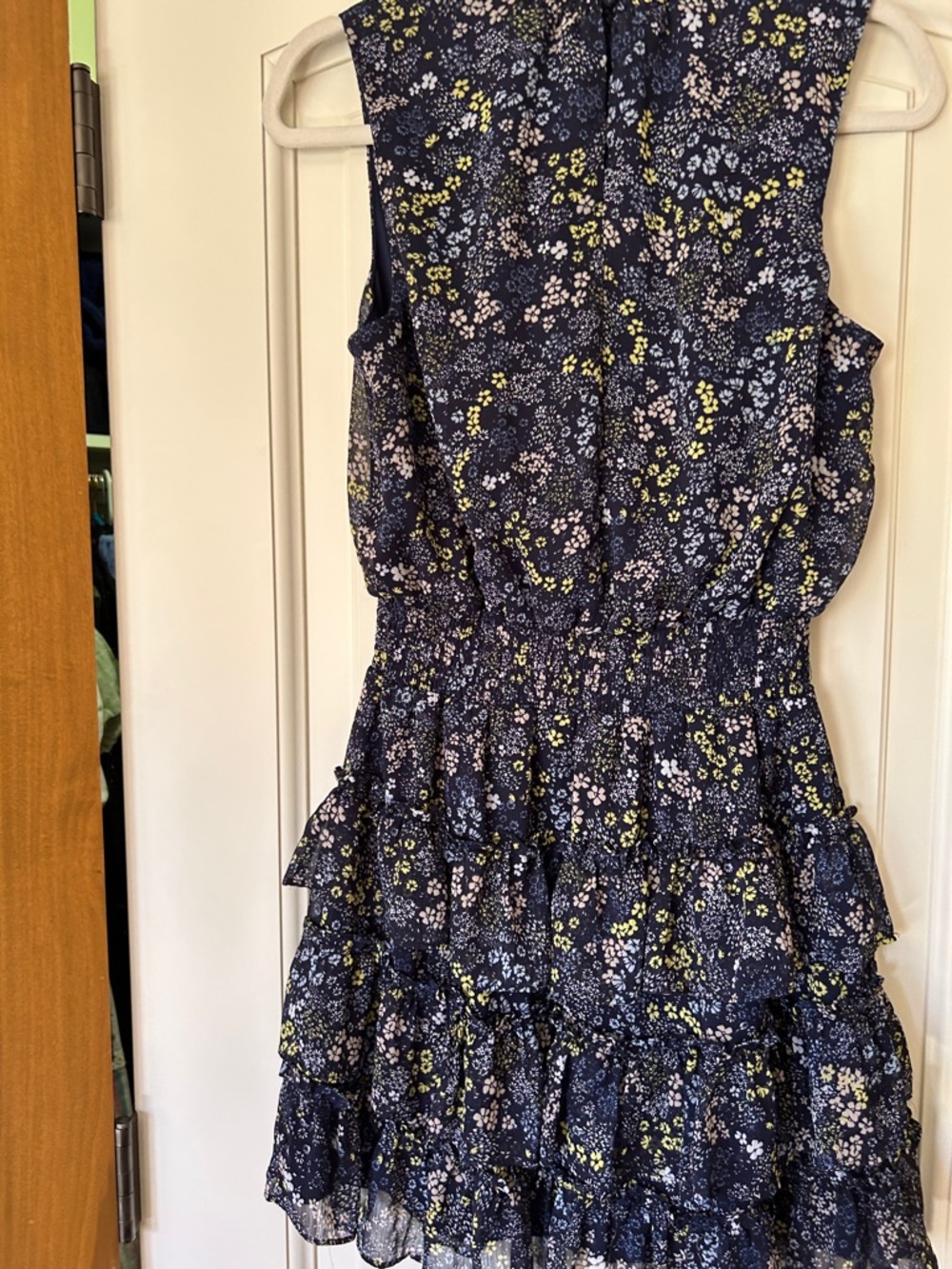 MSK Navy Floral Ruffle Tiered Sundress with Yellow Accents - Picture 8 of 10